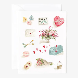 Set of 8 Emily Lex Valentine Notecards