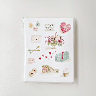 Set of 8 Emily Lex Valentine Notecards