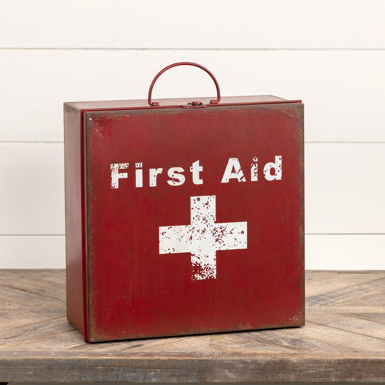 Vintage Style Red and White First Aid Box