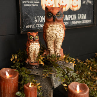 Vintage Style Orange Owl - Choose Size