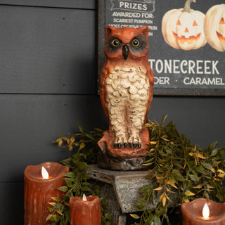 Vintage Style Orange Owl - Choose Size