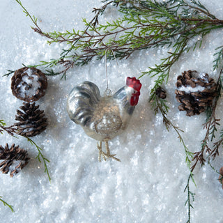 Glass Rooster Ornament