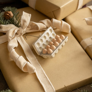 Farmstand Egg Carton Glass Ornament