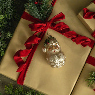 Santa Head with Green Hat Ornament