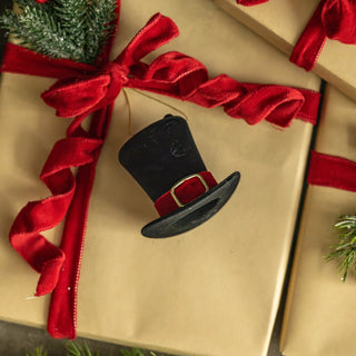 Top Hat with Red Buckle Ornament