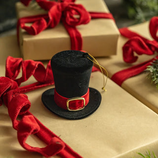 Top Hat with Red Buckle Ornament