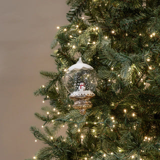 6.75" Snow-Topped Globe with Snowman Ornament