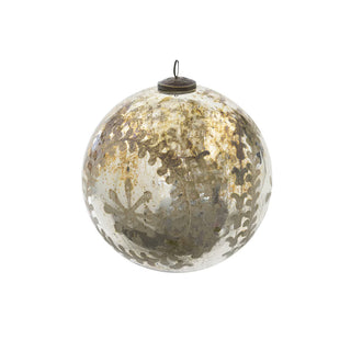 8" Chateau Etched Mercury Glass Ball Ornament