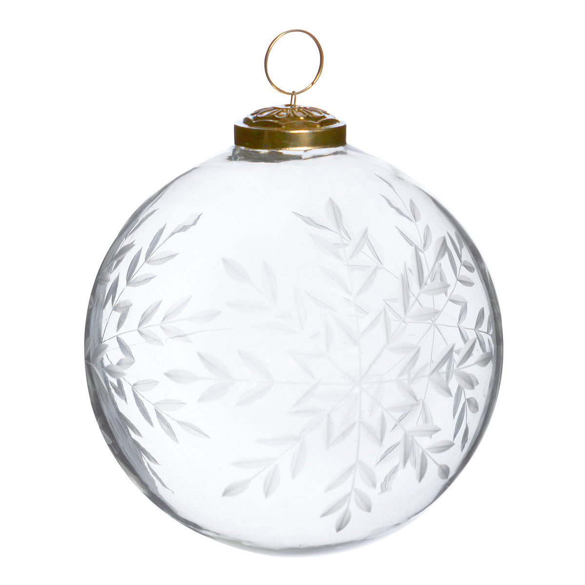 Large Snowflake Engraved Glass Ornament