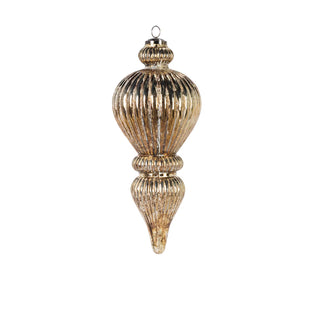 Gold Glass Finial Ornament - Choose Size