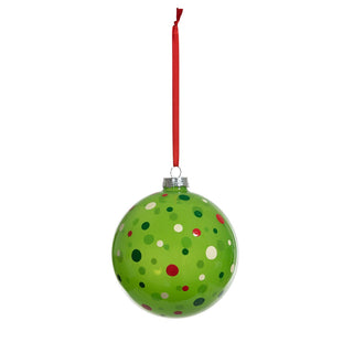 5" Polka Dot Pattern Glass Ball Ornament