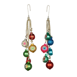 Tinsel and Reflector Ball Bundle Ornament - Choose Color
