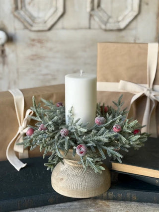10" Peppermint Frost Candle Ring