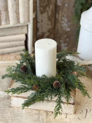 11” Crosswoods Juniper Candle Ring