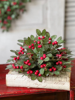 10" Holly Half Sphere w/ Berry