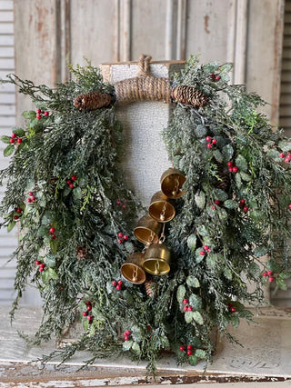26" Holly Hill Cedar Hanging Wreath