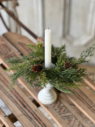 8" Telluride Spruce Candle Ring with 2" Inner
