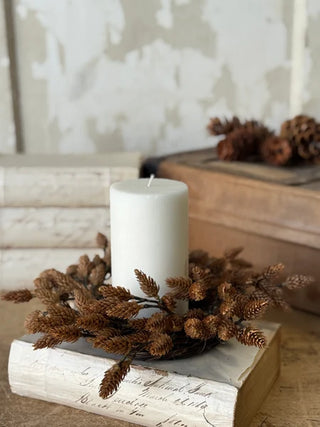12” Plethora Pinecones Candle Ring