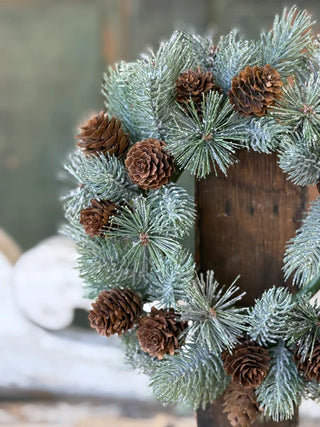 9" Pine Cone Pizazz Candle Ring with 4" Inner