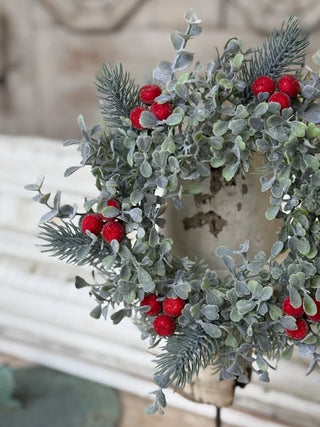8" Sprightly Spruce Candle Ring with 4" Inner