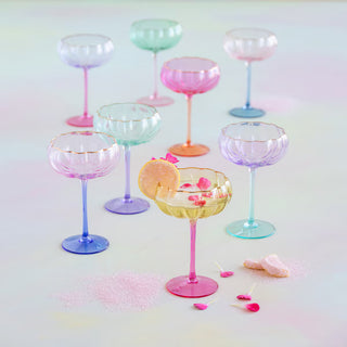 Glitterville Blossom Coupe Glass - Choose Color