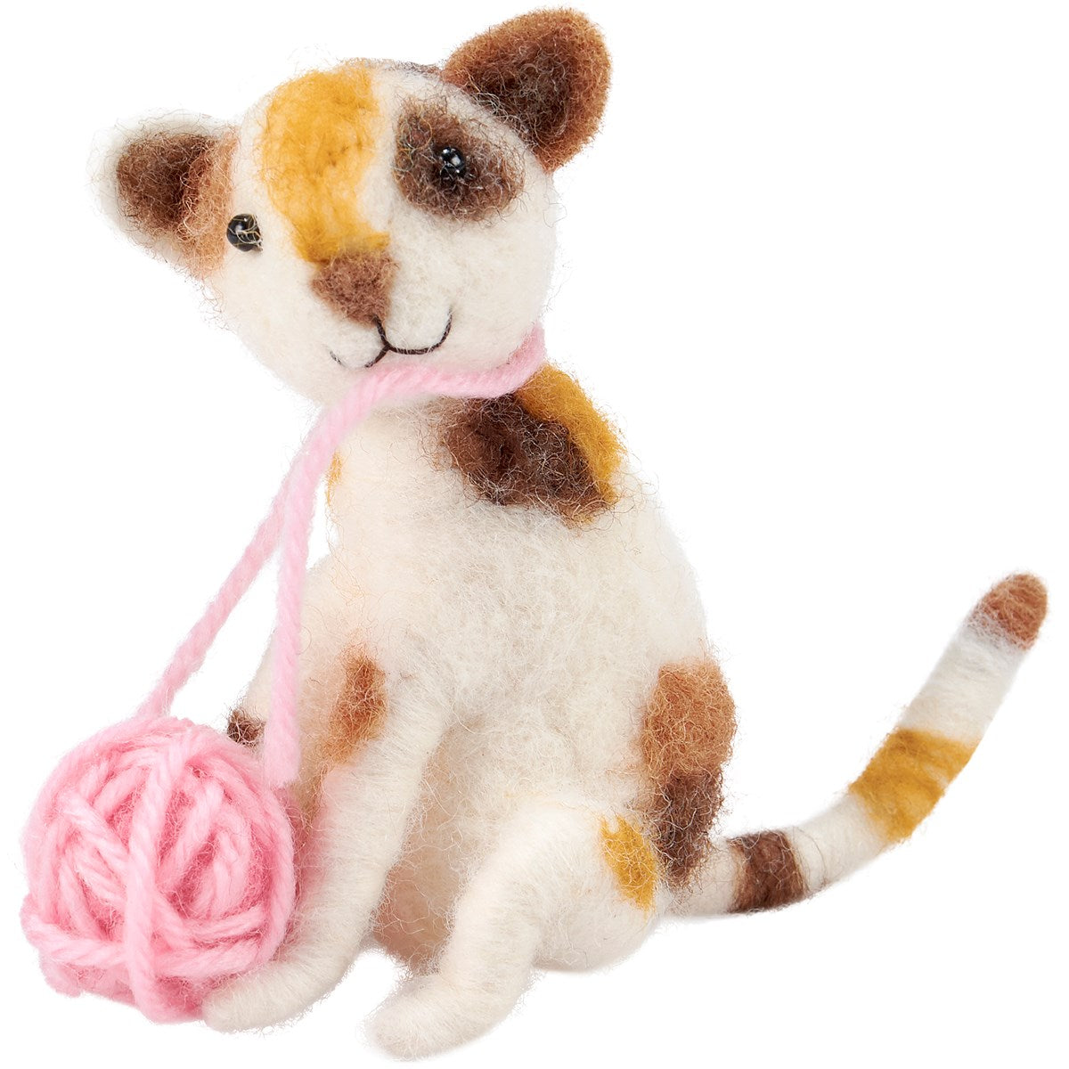 Felt Kitten with Yarn Ball