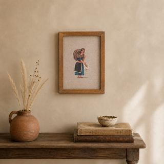 Andean Working Women Framed Print on Linen - Choose Style