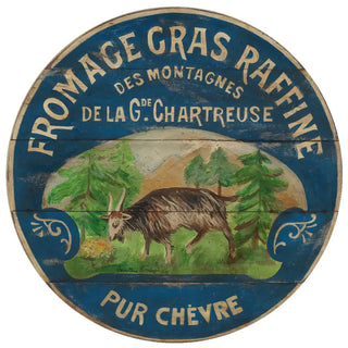 15" Happy French Goat Wood Wall Art