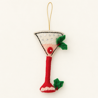 Handmade Felt Holiday Cocktail Ornament - Choose Style