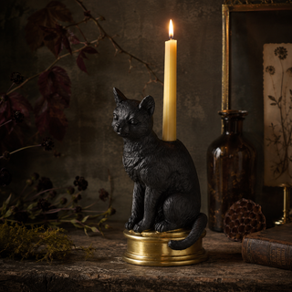 Black Cat Taper Candleholder