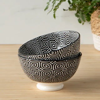 Black Geo Stamped Bowl