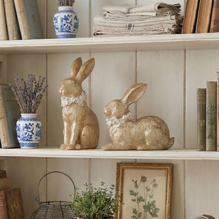 Gold Bunny with Floral Collar - Choose Style