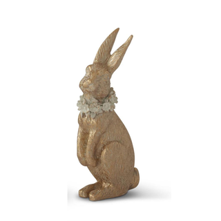 Curious Gold Bunny with Floral Collar - Choose Style