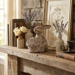 Bunny with Basket of Flowers