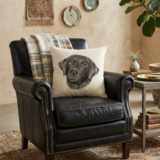 20" Black Lab Dog Pillow