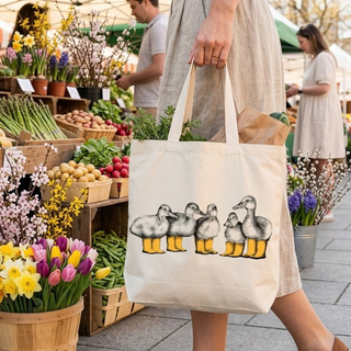 Ducks with Yellow Boots Tote Bag