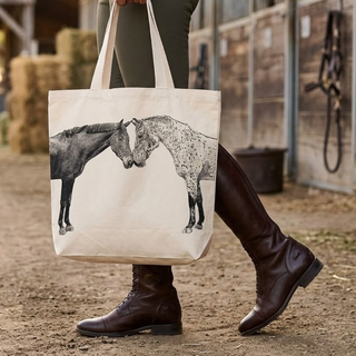 Kissing Horse Large Tote Bag