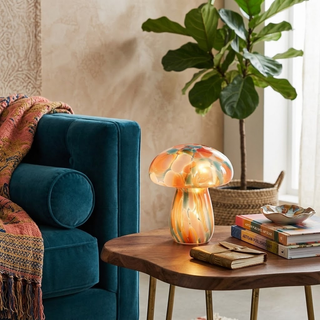 Orange Swirl Mushroom Light