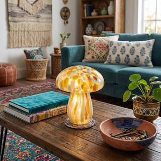 Brown Swirl Mushroom Light