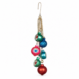 Tinsel and Reflector Ball Bundle Ornament - Choose Color