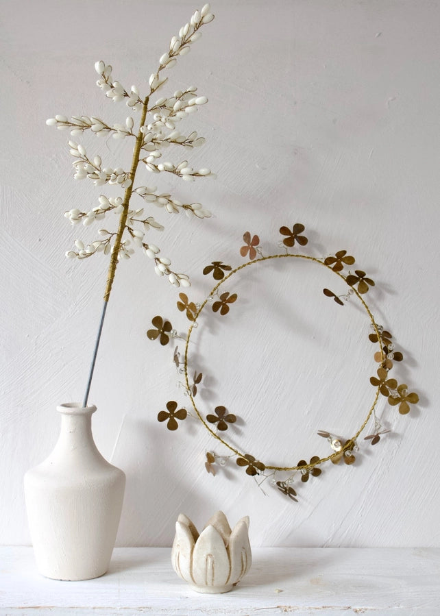 12" Brass Clover Wreath