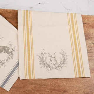 Rabbit Crest Kitchen Towel - Yellow