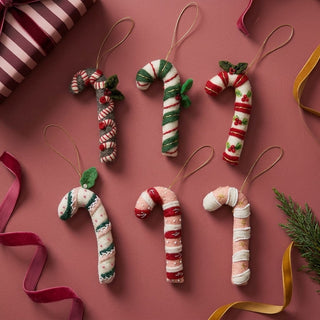Handmade Felt Candy Cane Ornament - Choose Style