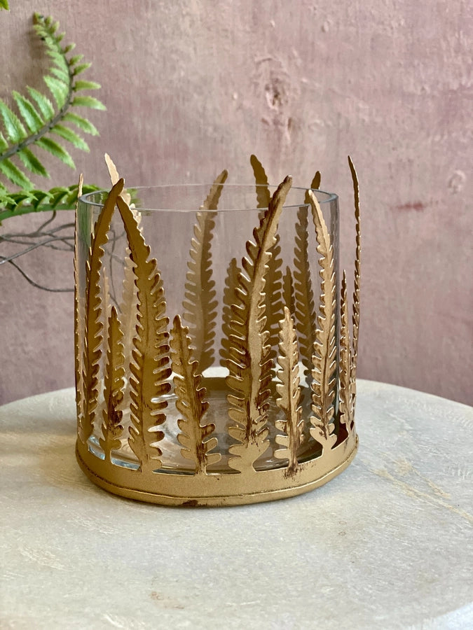 Brass Fern Tealight Holder