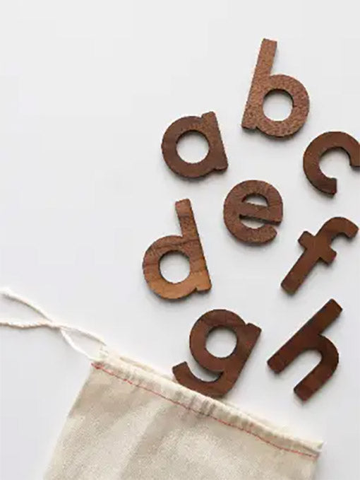 Handmade Wooden Lower Case Alphabet Set