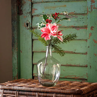 16" Candy Cane Amaryllis Pick