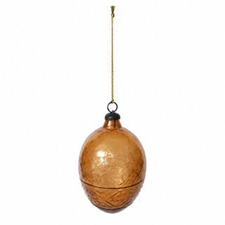 Hand-Blown Amber Ornament - Choose Style