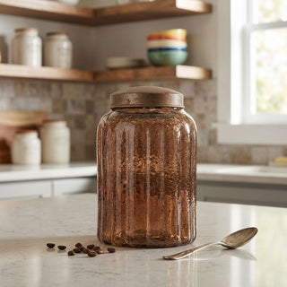 Amber Glass Jar with Lid