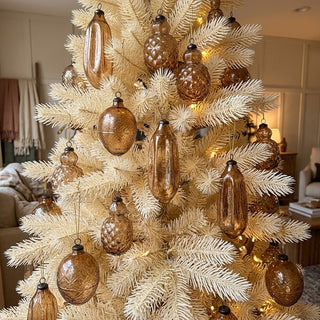 Hand-Blown Amber Ornament - Choose Style