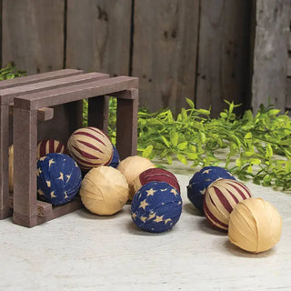 Set of 12 Americana Rag Ball Bowl Fillers